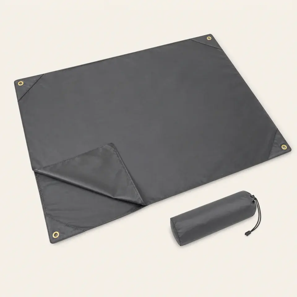 TrailGuard 70 charcoal tent footprint with reinforced grommets and storage pouch