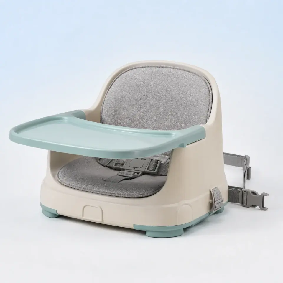 SproutSeat compact infant booster with tray and chair straps