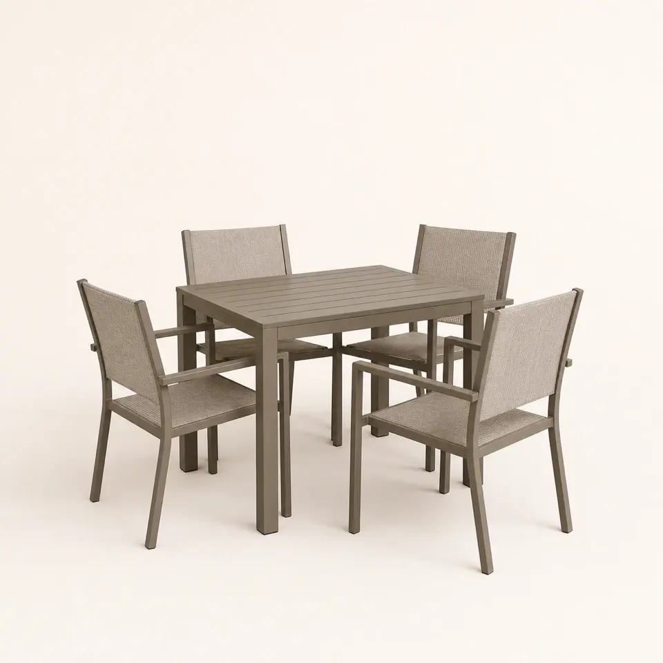 Compact Cove four-seat outdoor dining set