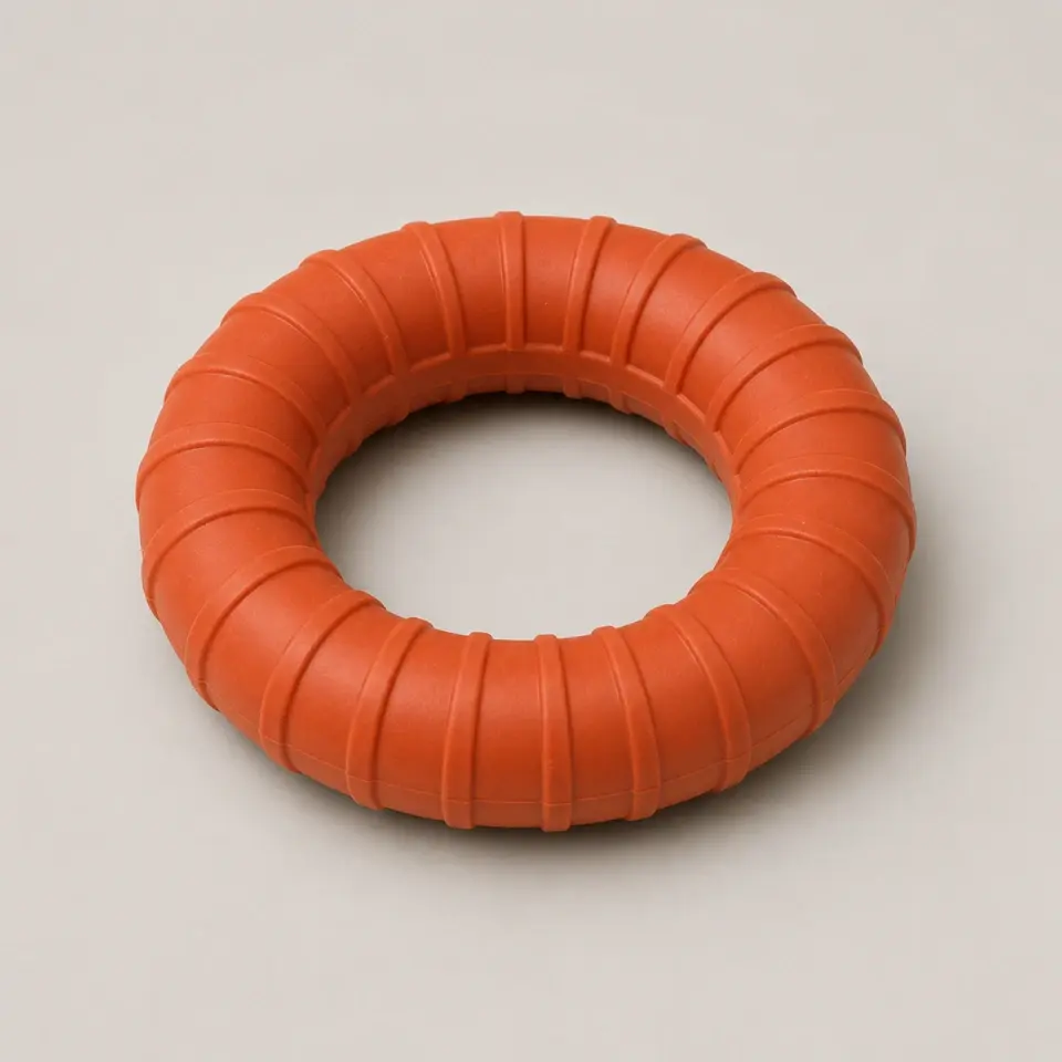 ForgeBite orange grooved rubber chew ring