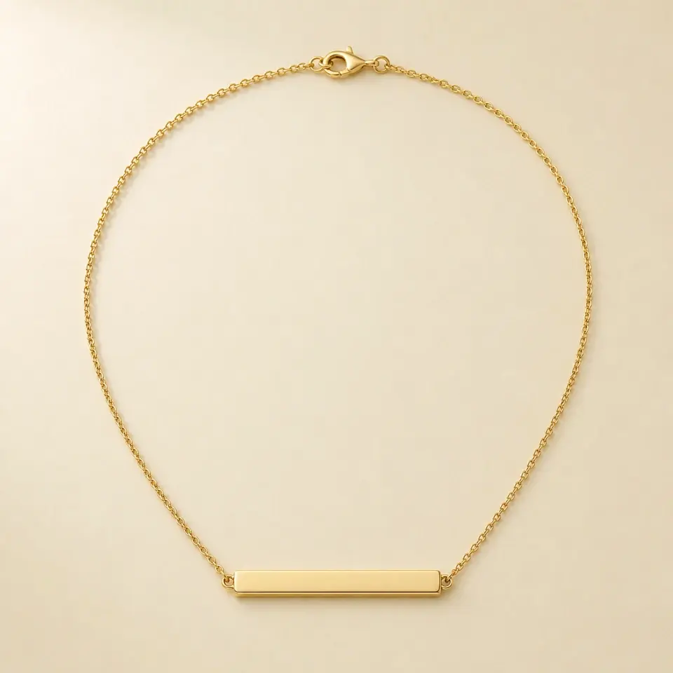 Aurelia minimalist yellow-gold horizontal bar pendant necklace
