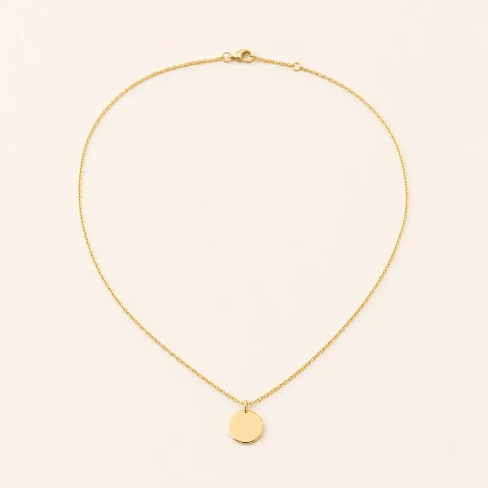 Solenne minimal yellow-gold disc pendant necklace